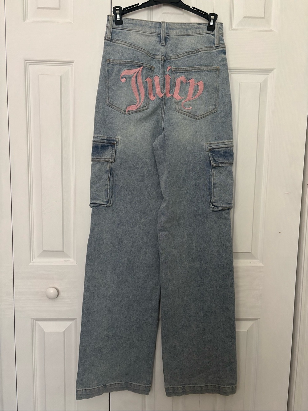 Juicy Couture Light Blue Wide-Leg Cargo Jeans - Picture 7 of 7